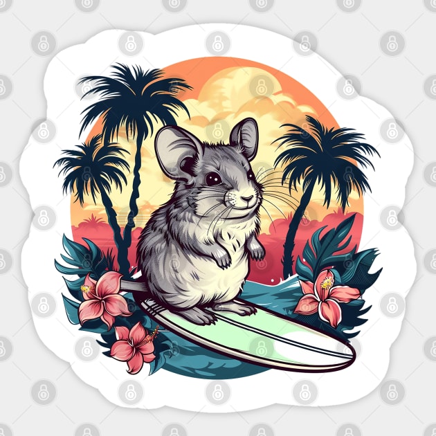 Chinchilla Surfs Sticker by Kona Cat Creationz